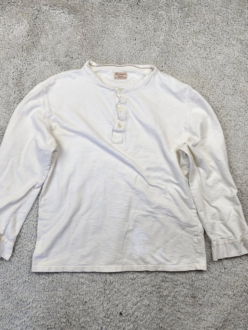 Homespun Knitwear Vintage 1930s VTG Y2K Henley Size Medium M Cream White USA MED